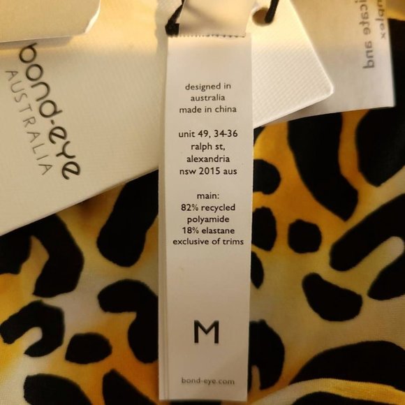 Bond-Eye Australia Womens Bikini Swim Bottom Brown Leopard High Cut Cheeky M New - Picture 7 of 8